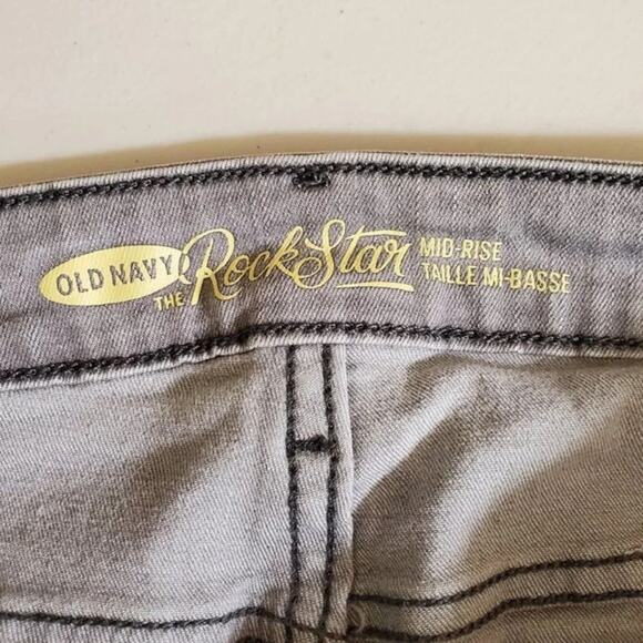 Old Navy The Rock Star Mid Rise Skinny Jeans Gray Denim Women Size 10 Stretch - Picture 7 of 8
